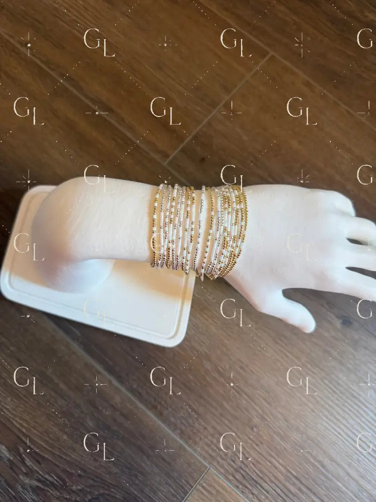 Opalite Morse Code Bracelet - 14k Gold Fill or Sterling Silver