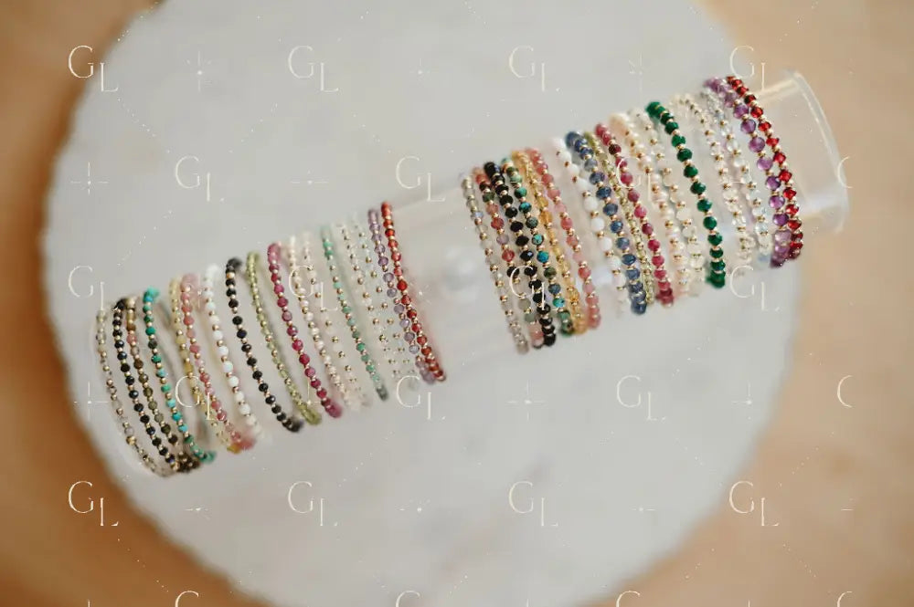 Rae Birthstone 14k Gold Fill + Sterling Silver Beaded Bracelet