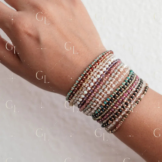 Ruthie Birthstone 14k Gold Fill and Sterling Silver Beaded Bracelet