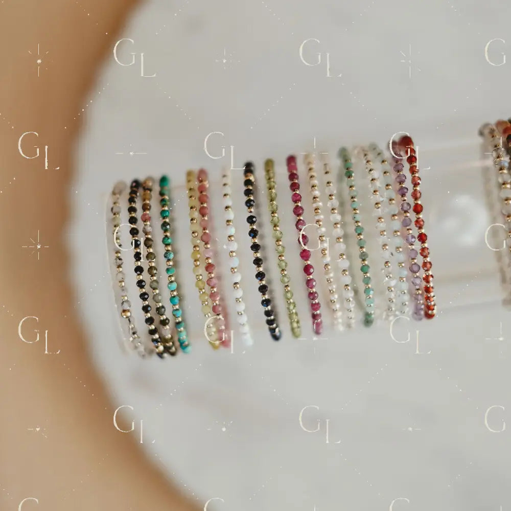 Ruthie Birthstone 14k Gold Fill and Sterling Silver Beaded Bracelet