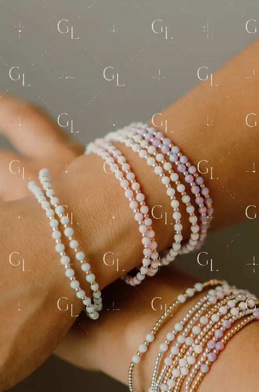Ruthie Opalite 14k Gold Fill and Sterling Silver Beaded Bracelet