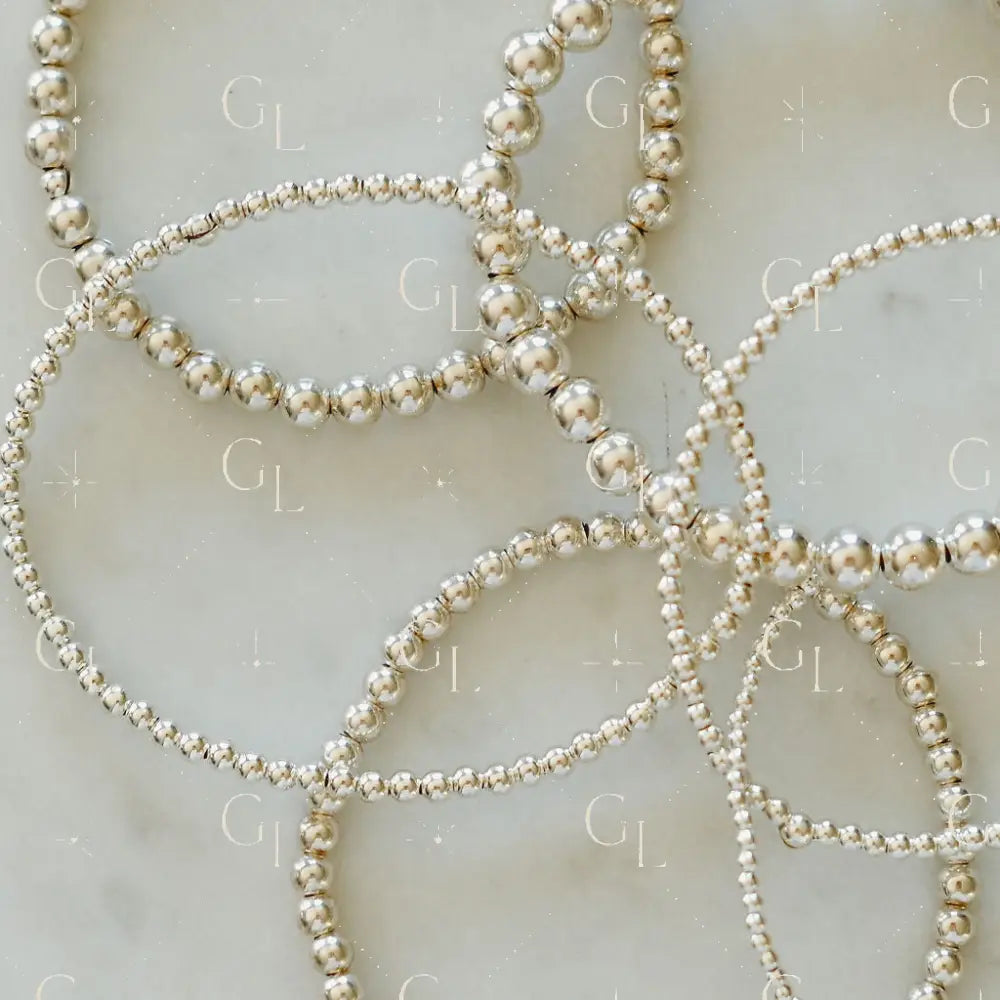 Simply Beaded Sterling Silver Bracelet