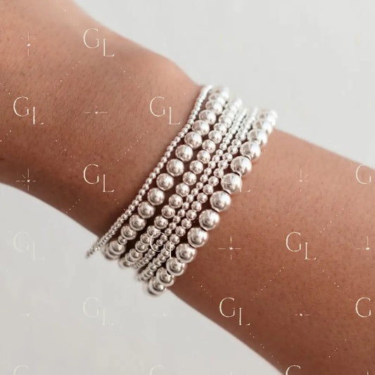 Simply Beaded Sterling Silver Bracelet