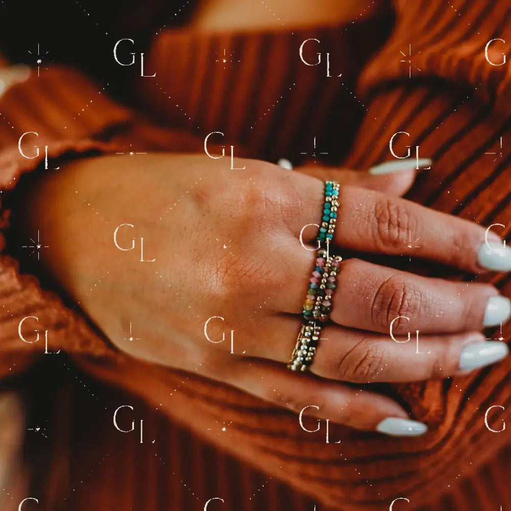 Sunny Birthstone Gold Fill Sterling Silver Stretchy Ring