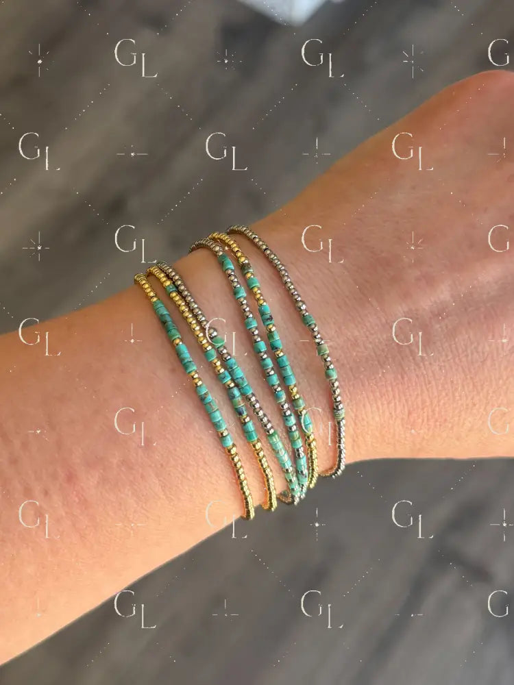 Turquoise Morse Code Bracelet - Stainless Steel