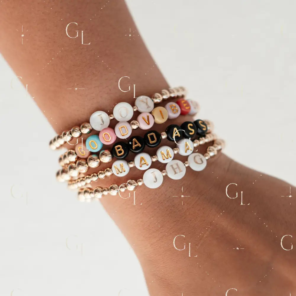Vibe - Letter Gold Beaded Bracelet